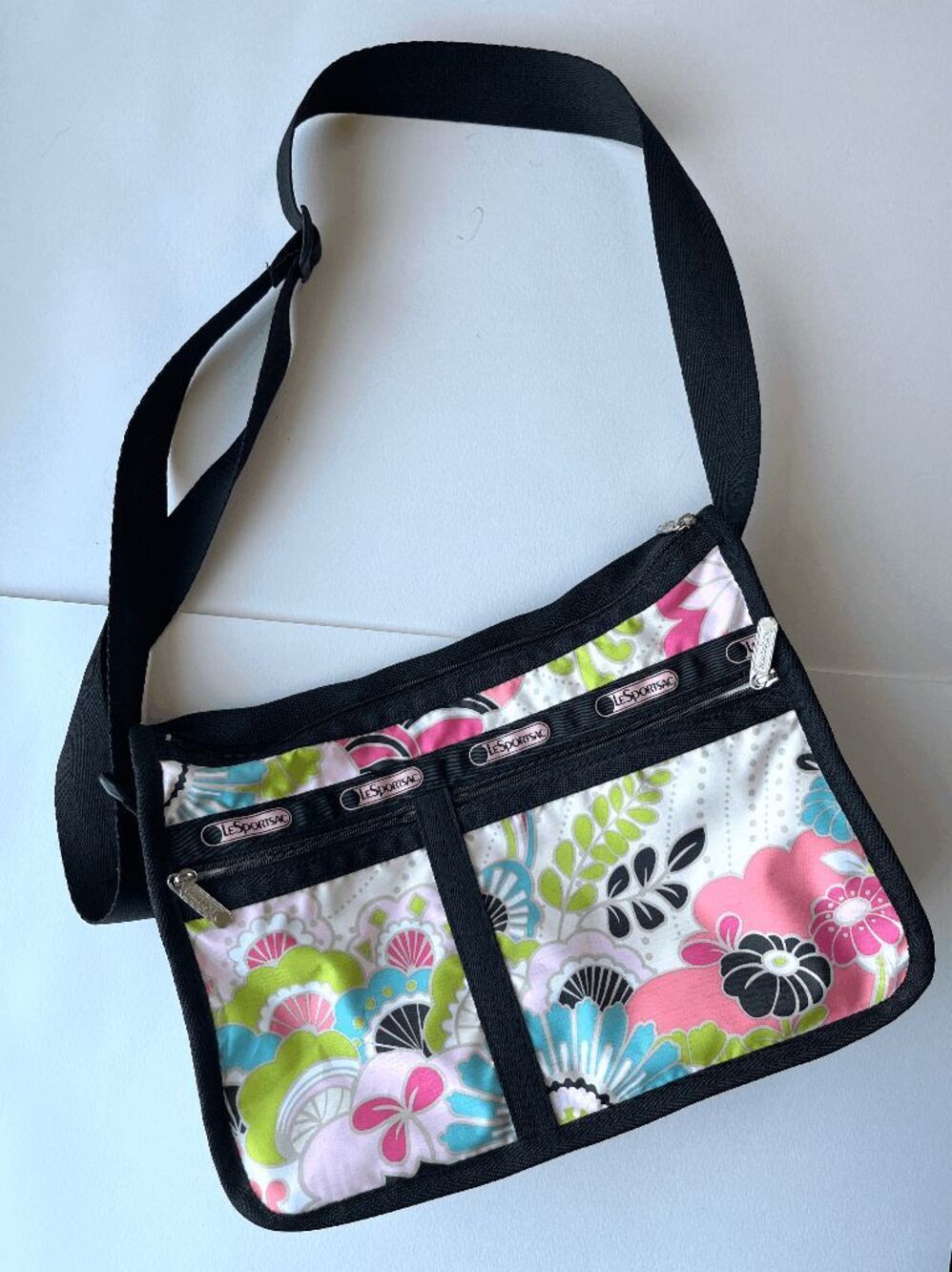 LeSportsac Deluxe Everyday Bag Floral Crossbody Y2K Nylon Rare USA